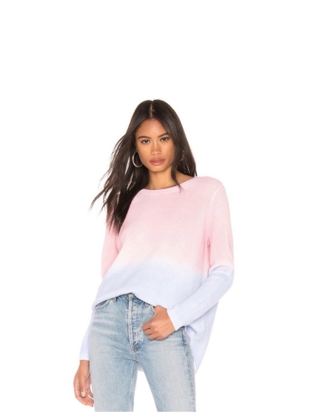 525 America Pastel Pink to Light Blue Ombre Sweater